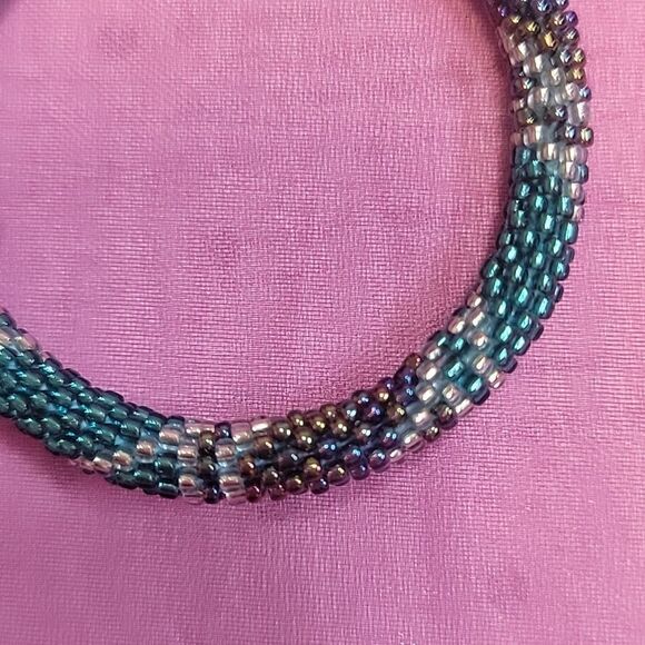 Set of 2 Sashka Mixed Turquoise Glass Beaded Bracelets - Picture 6 of 9